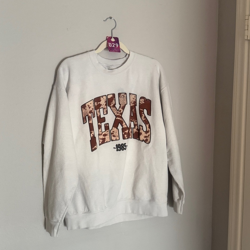 Anthropologie White Texas Sweatshirt